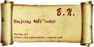 Bajcsy Nándor névjegykártya